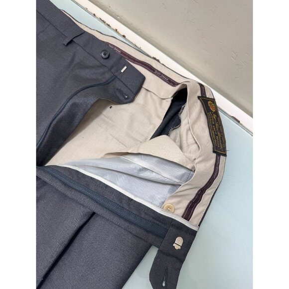 Loro Piana Dress Pants Mens 42X28 Hickey Freeman Extra Fine Merino Wool Pleated - Picture 3 of 9